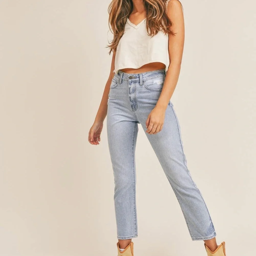 High Rise Girlfriend Jeans - Picture 1 of 4